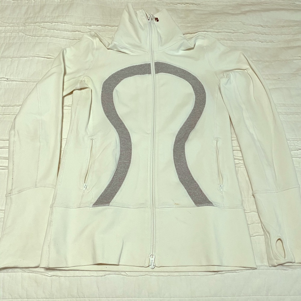 White Lululemon Zip Up Jacket